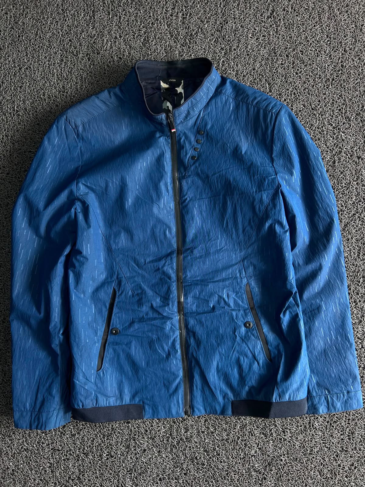 Blue Stand Collar Zip-Up Lightweight Jacket