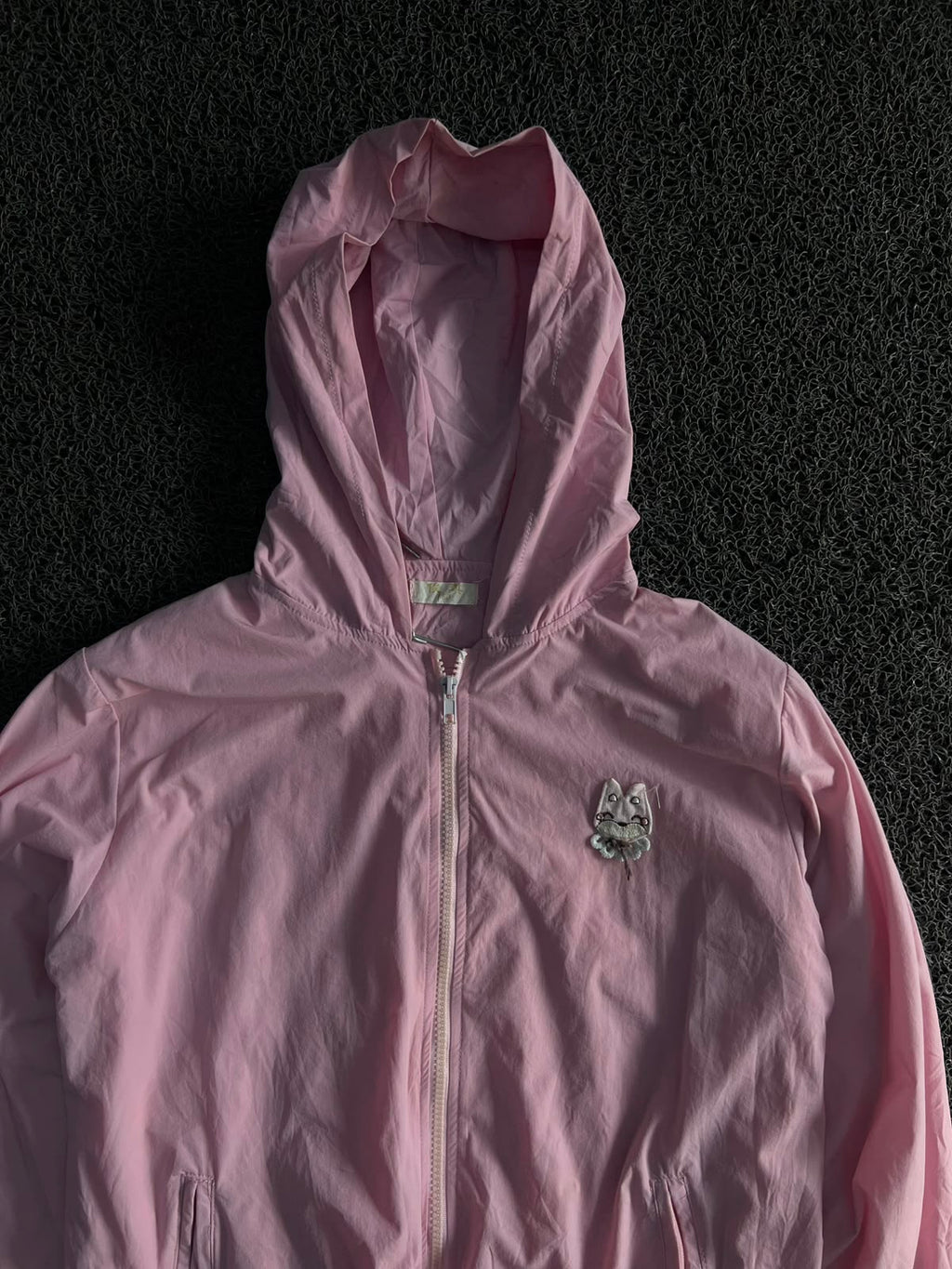 Pastel Pink Hooded Lightweight Windbreaker Jacket