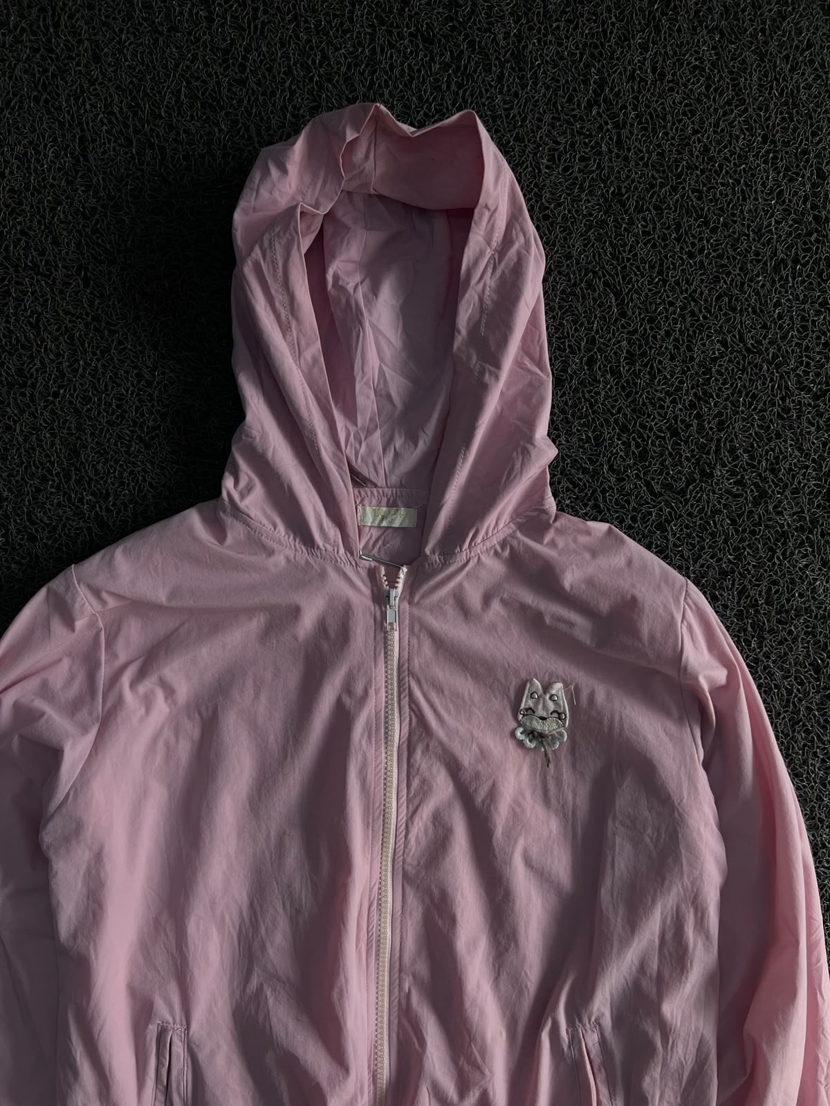 Pastel Pink Hooded Lightweight Windbreaker Jacket