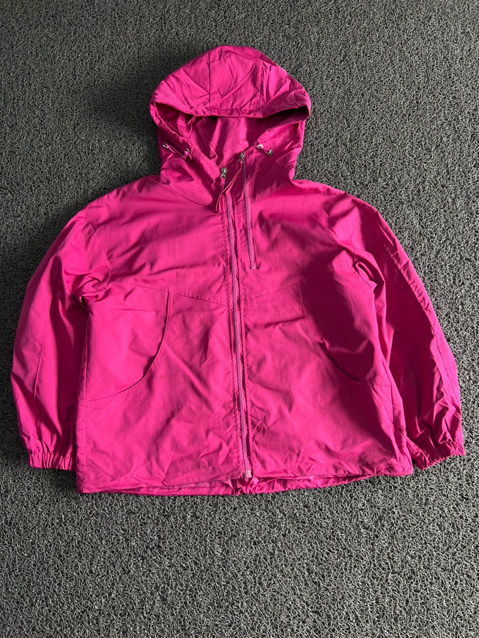 Vintage Hot Pink Hooded Windbreaker Jacket