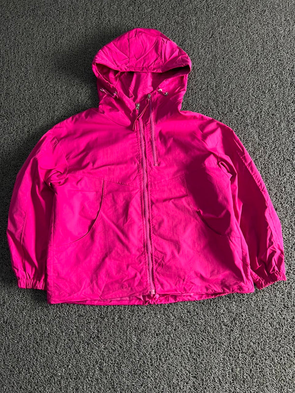 Vintage Hot Pink Hooded Windbreaker Jacket