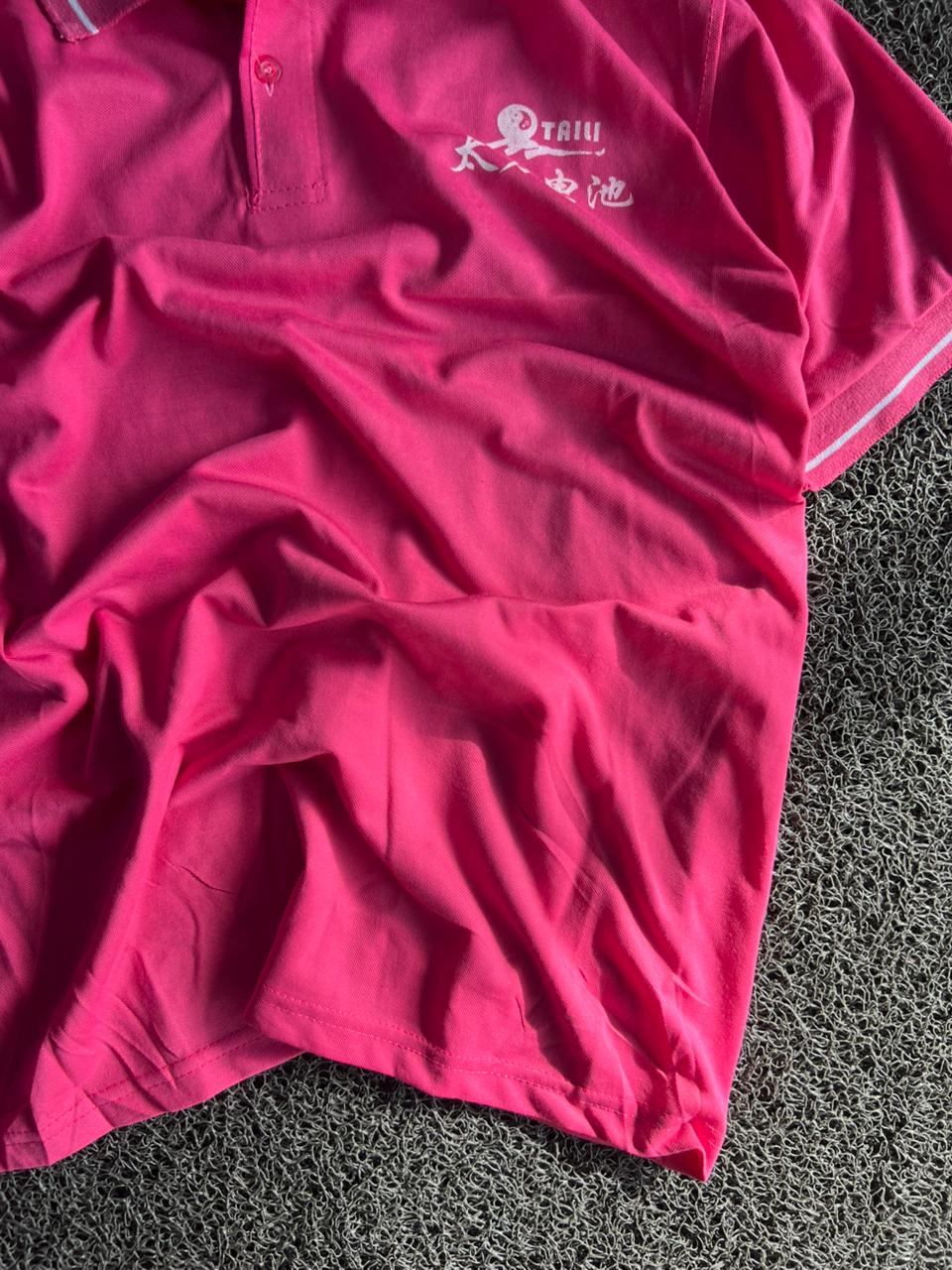 Pink Embroidered Polo T-Shirt