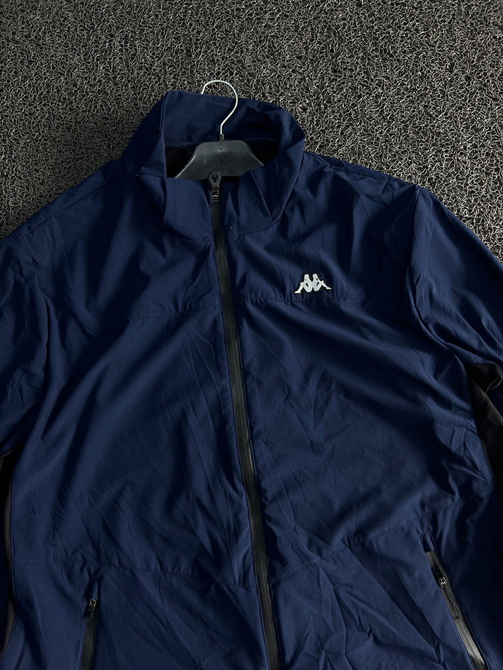 Kappa Men's Navy Blue Lightweight Full-Zip Windbreaker Jacket
