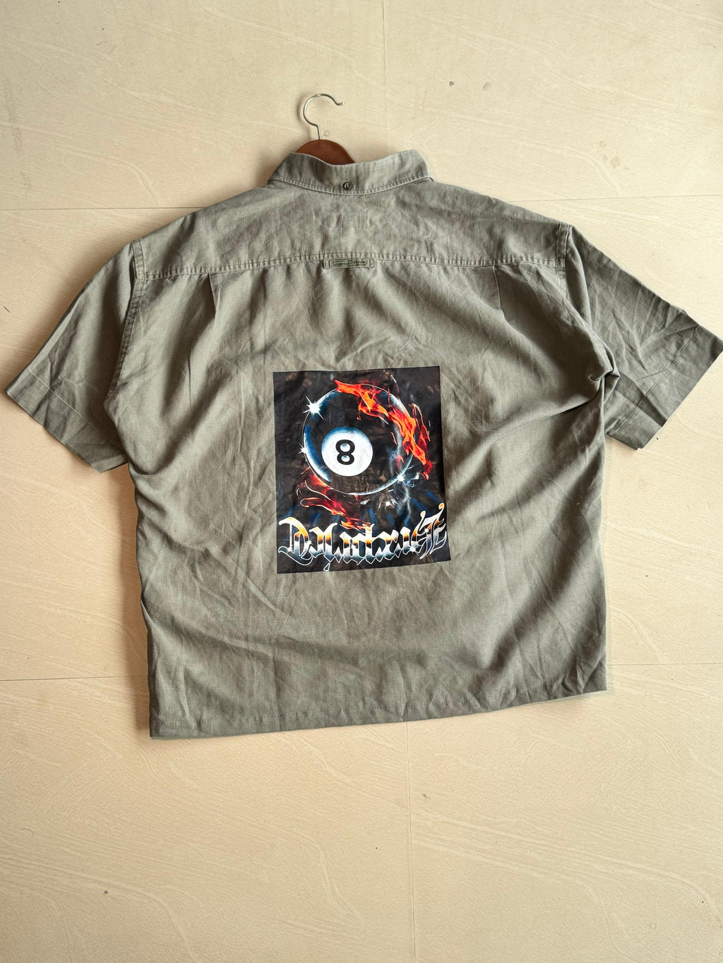 Oversized Boxy Fit Graphic Shirt – 8 Ball Streetwear Button-Up