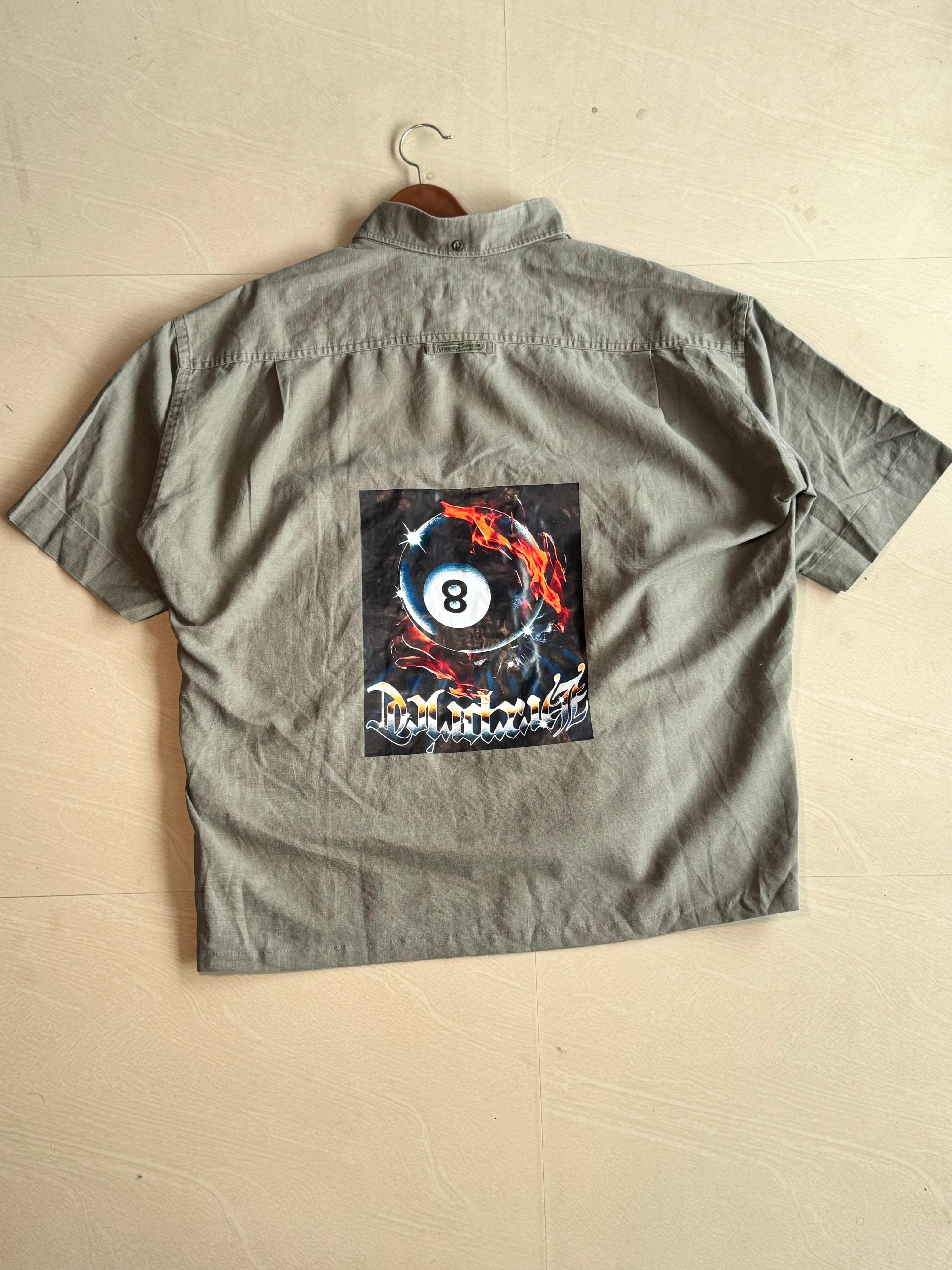 Oversized Boxy Fit Graphic Shirt – 8 Ball Streetwear Button-Up
