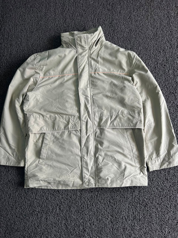 High-Neck Utility Jacket | Lightweight Full-Zip Windbreaker | Unisex Thrift Jacket