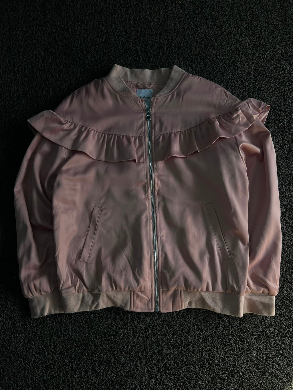 Ruffle Bomber Jacket – Lightweight Zip-Up Casual Outerwear