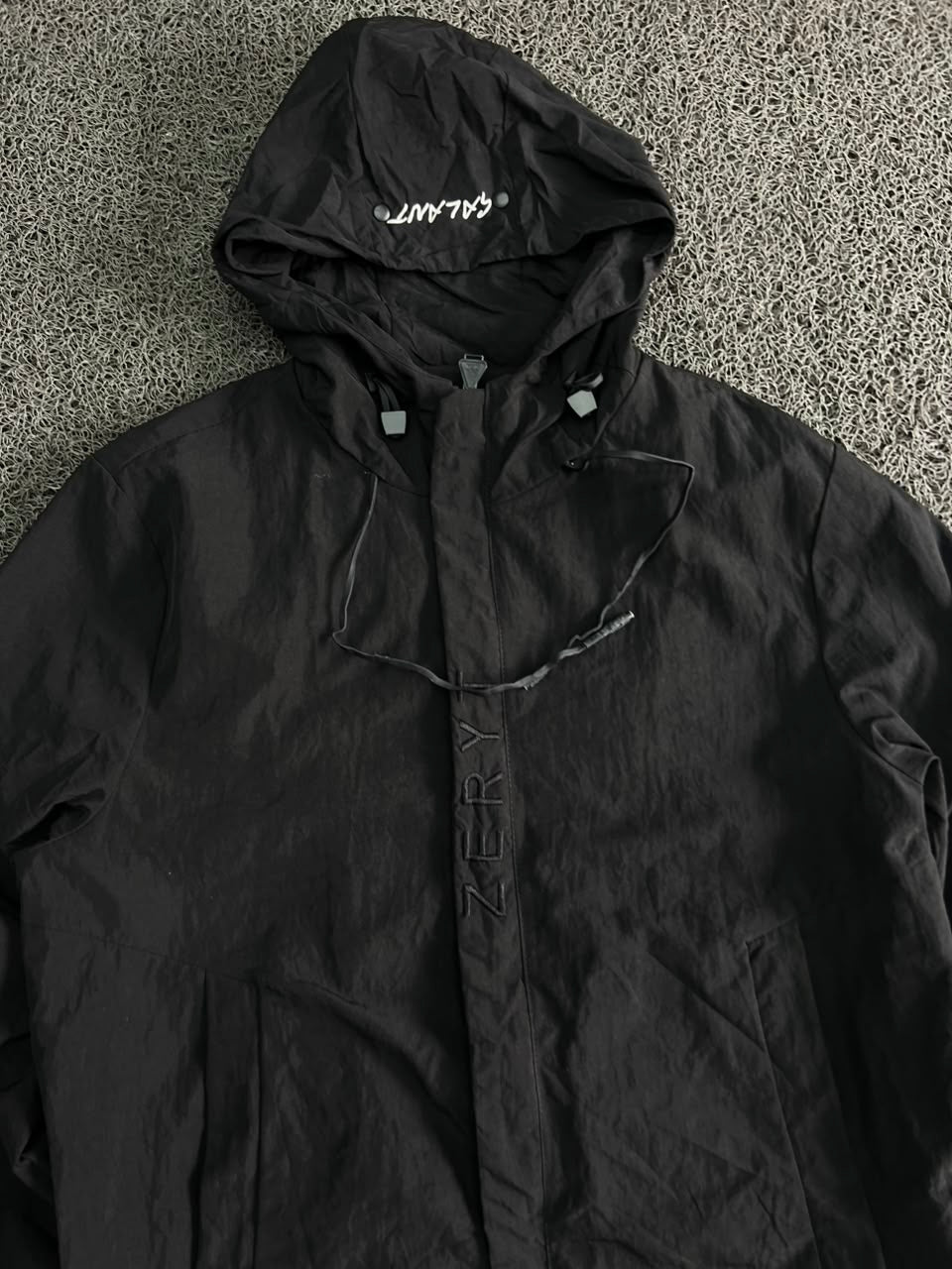 Vintage Galvant Black Hooded Windbreaker Jacket – Lightweight Full Zip
