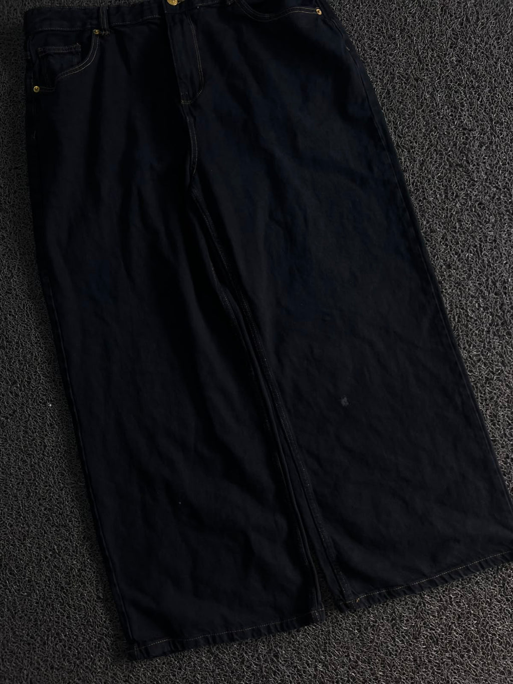 Thrifted Black Wide-Leg Denim Jeans