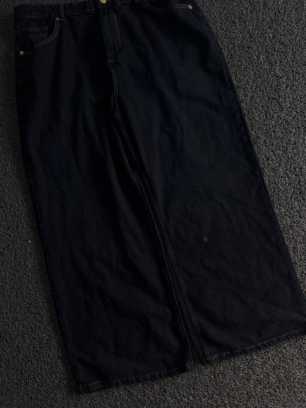 Thrifted Black Wide-Leg Denim Jeans