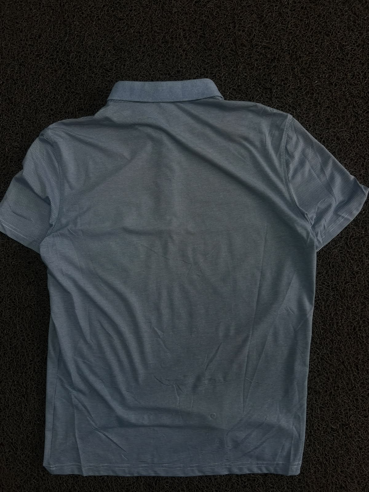 Men’s  Blue Fine Pattern Polo T-Shirt with Collared Neck ⚠️ Small Stains