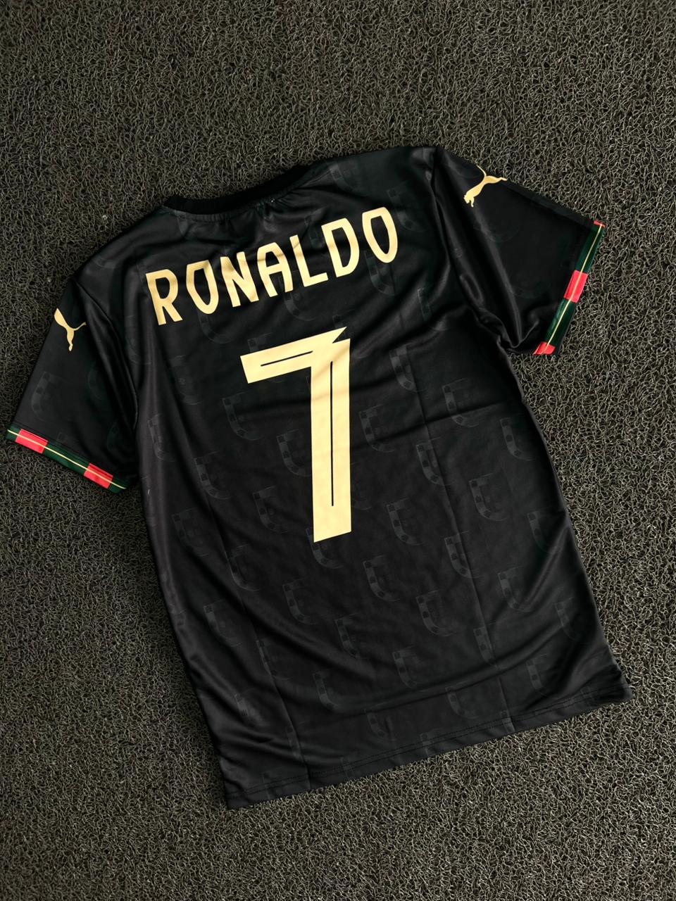 Portugal Black Away Football Jersey – Ronaldo #7 | Premium Fan Edition