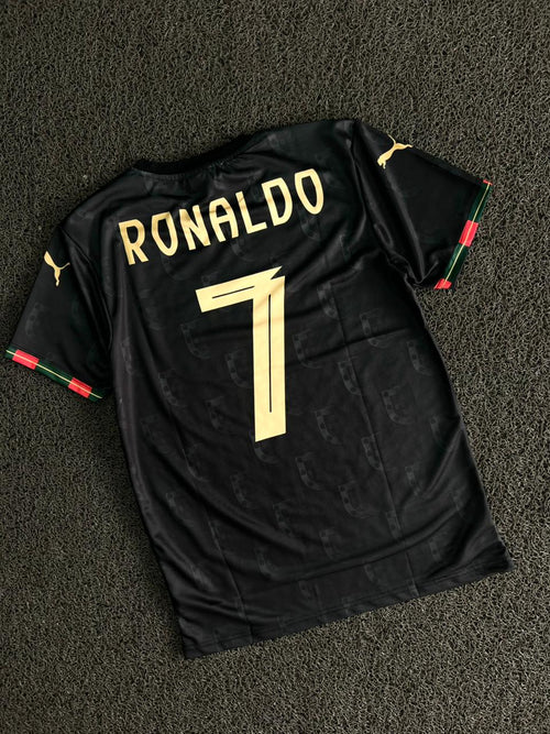 Portugal Black Away Football Jersey – Ronaldo #7 | Premium Fan Edition