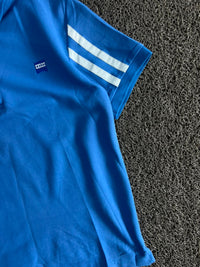 Vintage Blue ZEISS Striped Sleeve Polo T-Shirt