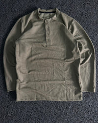 Olive Green Long Sleeve Henley T-Shirt for Men