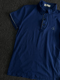 Calvin Klein Blue Polo T-Shirt with Contrast Piping