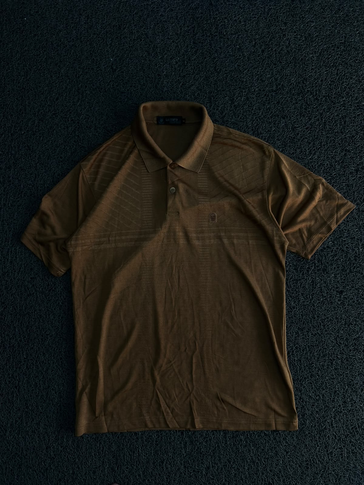 Vintage Brown Textured Pattern Polo T-Shirt