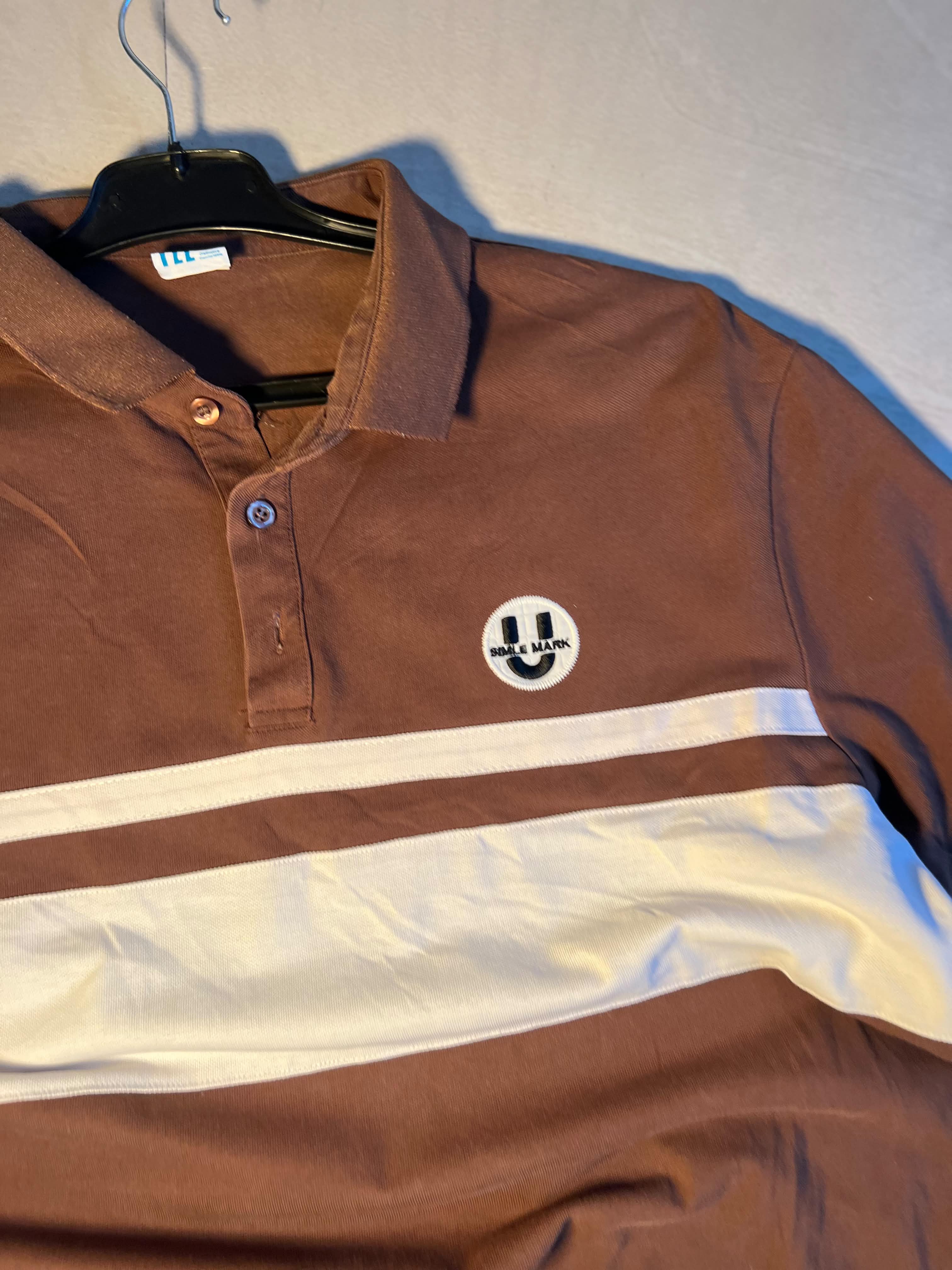 Vintage Brown Stripe Polo T-Shirt – Classic Retro Casual Fit