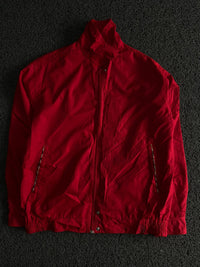 Red Lightweight Full-Zip Windbreaker Jacket with Pockets