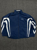 ZHONGKAI Navy Blue Track Jacket with White Panel Design