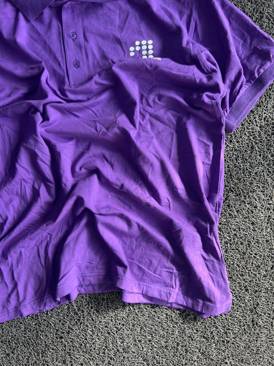 Purple Logo Embroidered Polo T-Shirt