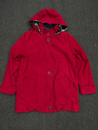 Hooded Utility Jacket with Plaid-Lined Hood