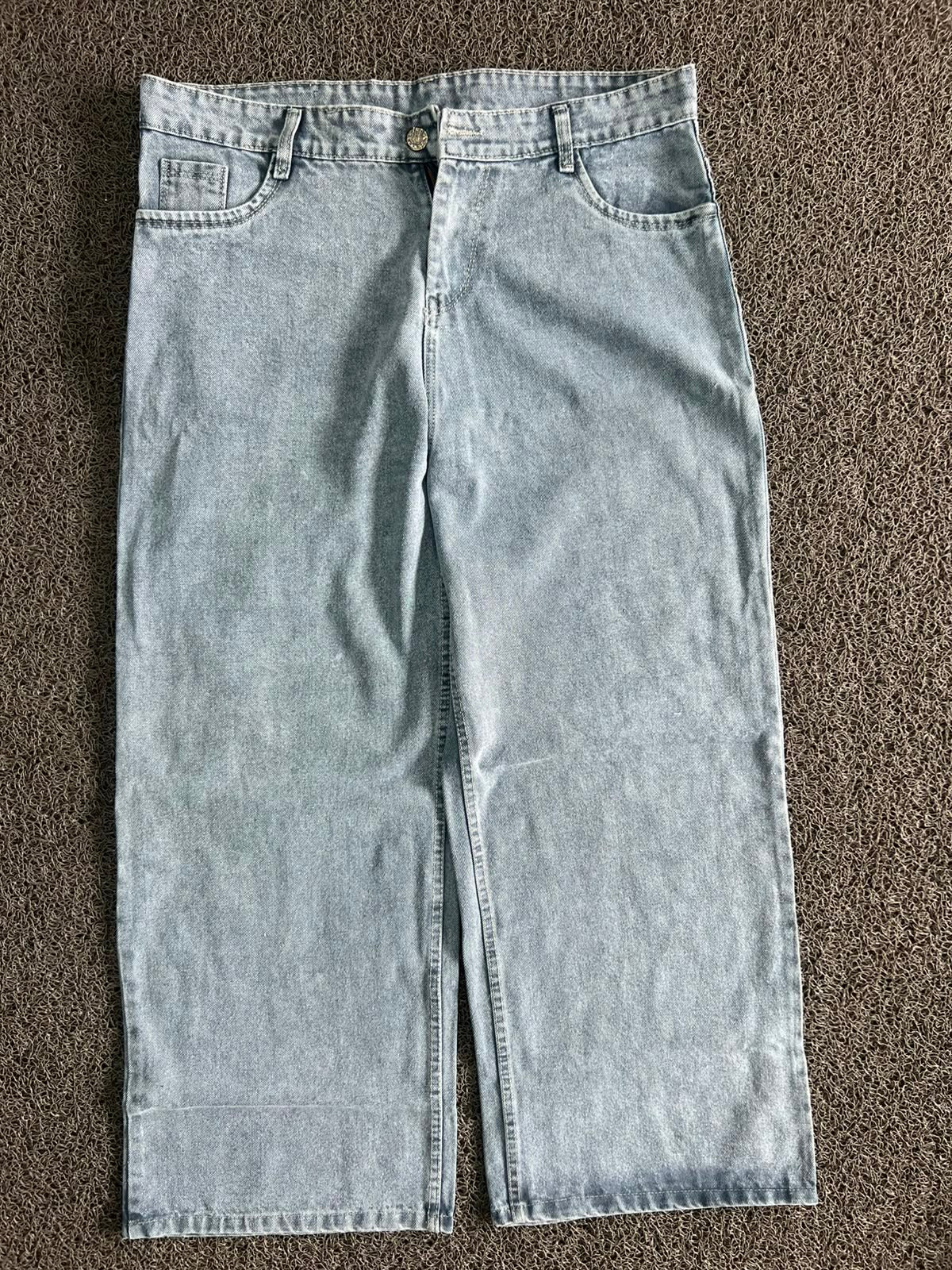 Light Wash Wide Leg Denim Jeans – Relaxed Fit Casual Blue Jeans