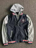 Fingerx NYC Polka Dot Hooded Varsity Jacket