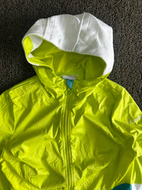 Columbia Neon Yellow & Teal Colorblock Hooded Jacket