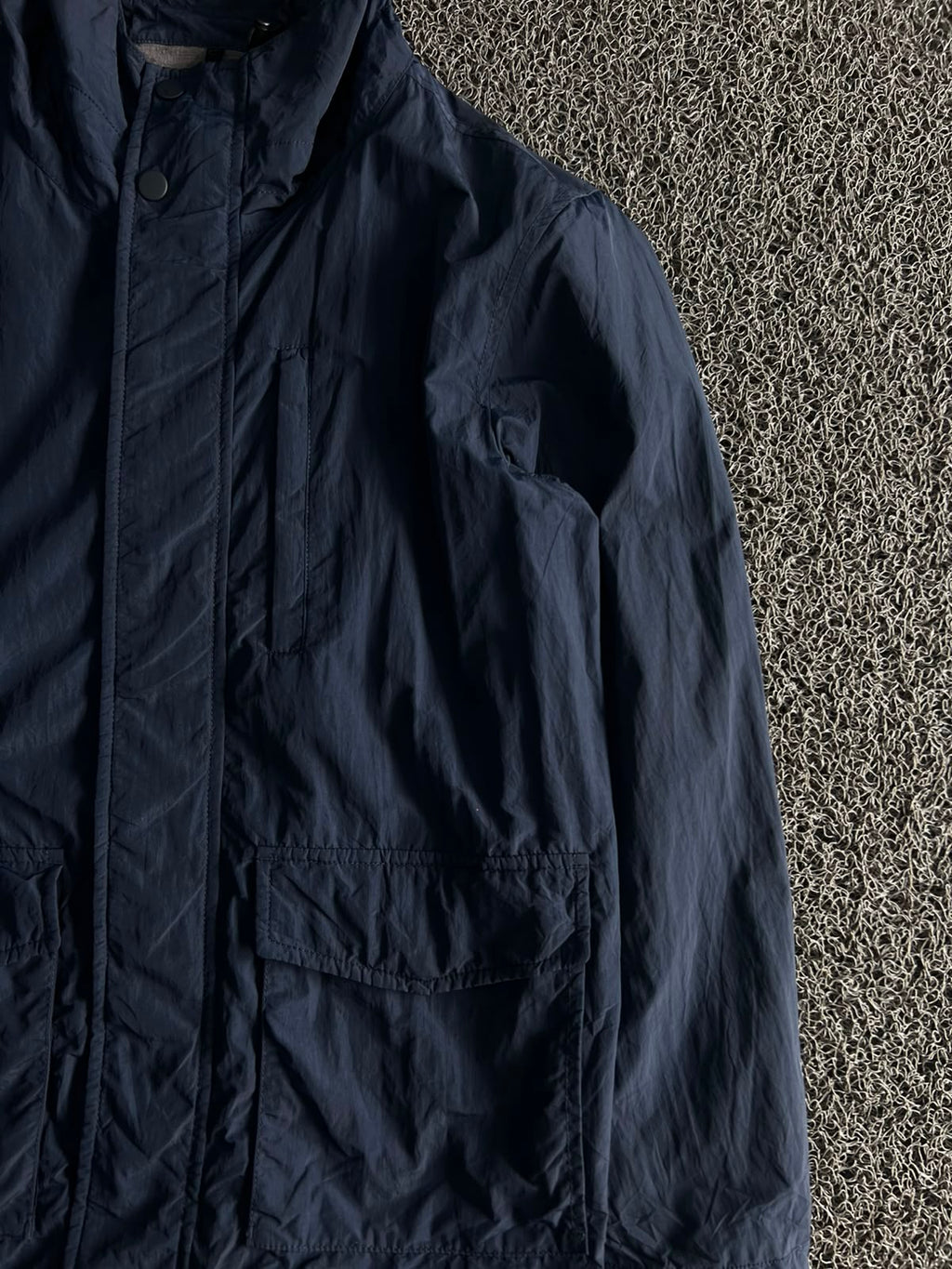 Classic Navy Hooded Utility Jacket