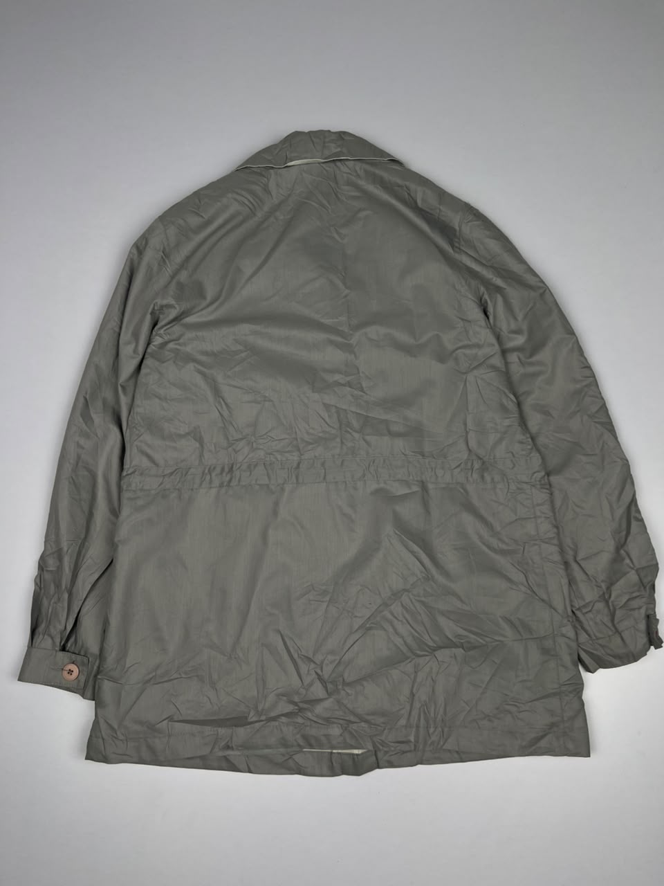 Button-Down Lightweight Casual Jacket with Adjustable Waist Drawstring