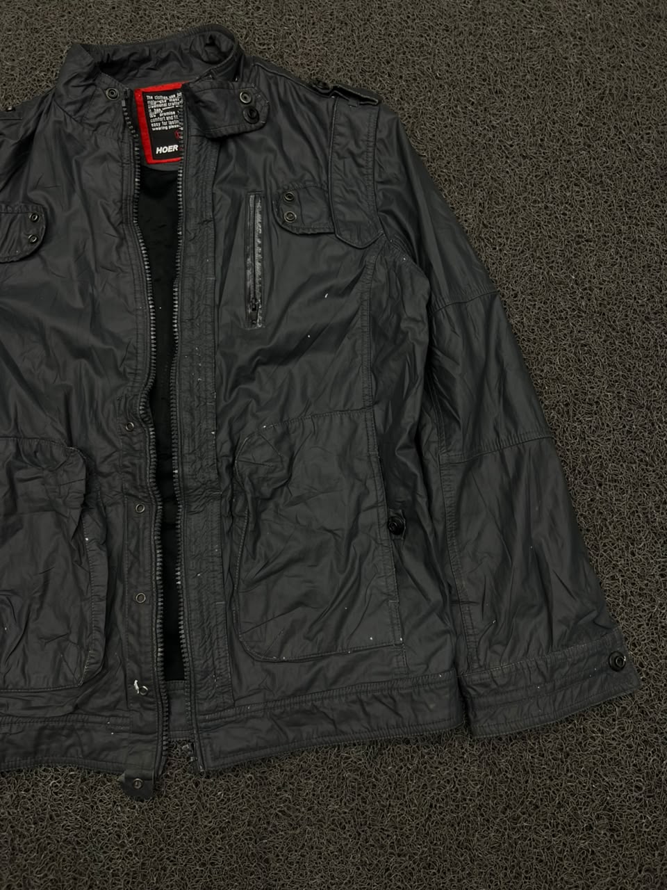 HOER Utility Field Jacket – ⚠️ No Front Zip | Multi-Pocket Casual Outerwear