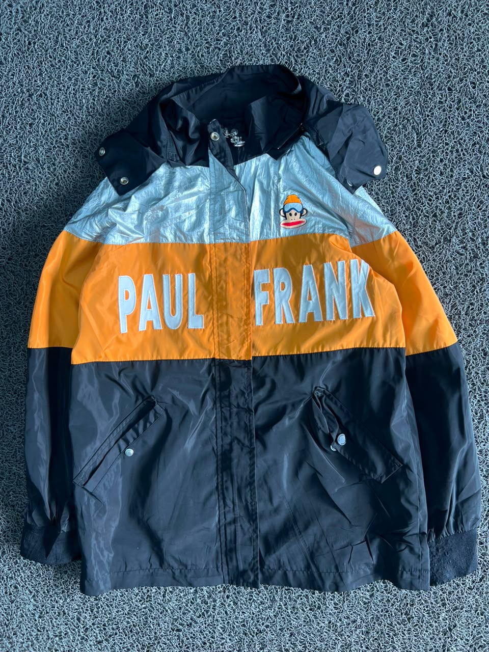 Paul Frank Men's Color Block Hooded Windbreaker Jacket –  Full Zip Outdoor Coat