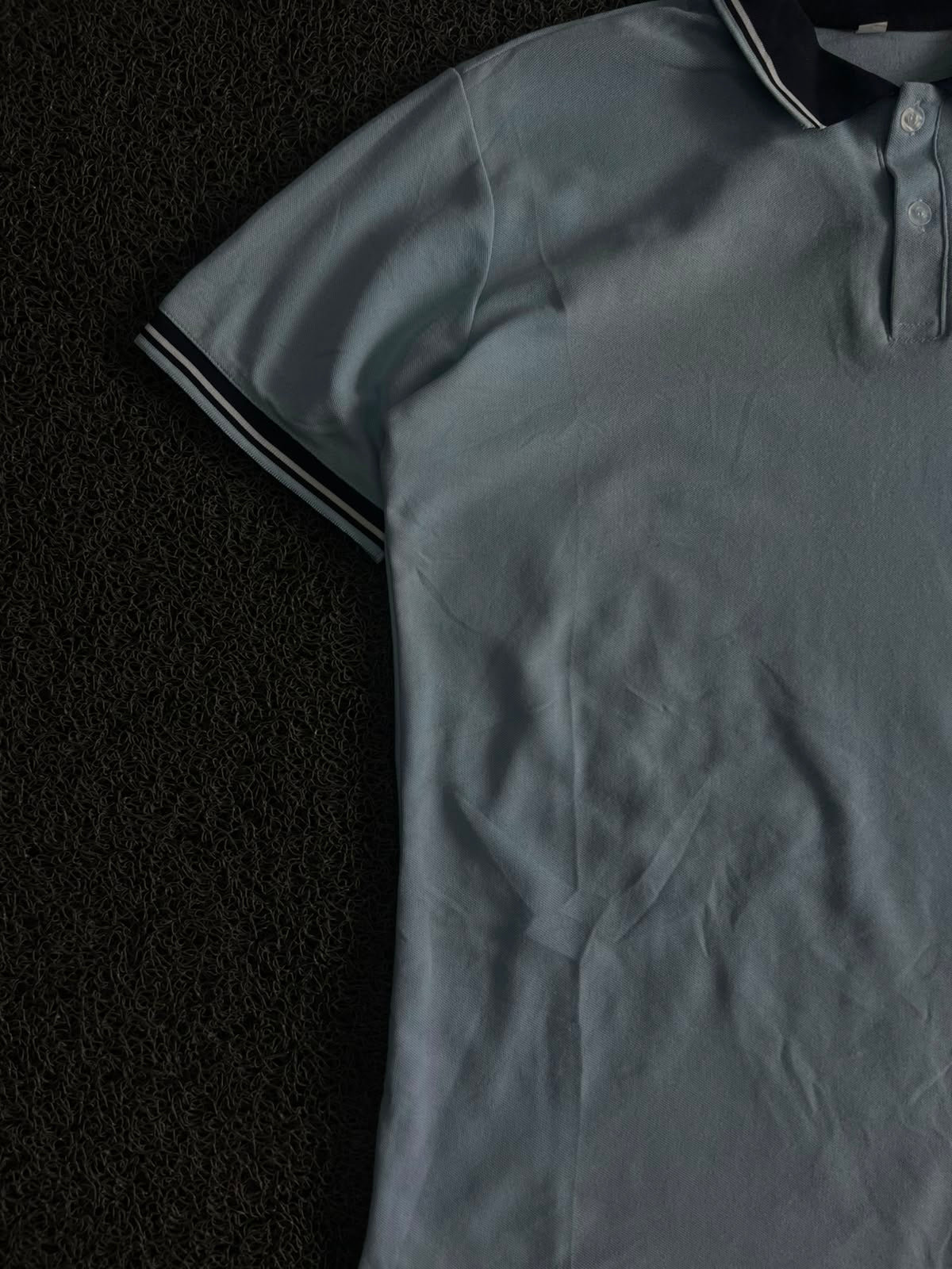 Vintage Polo T-Shirt with Navy Contrast Collar | Classic Retro Casual Wear