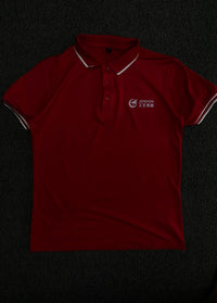 Red Polo T-Shirt with White Contrast Piping & Chest Logo – Short Sleeve