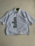 Oversized Boxy Vertical Stripe Casual Half Sleeve Shirt