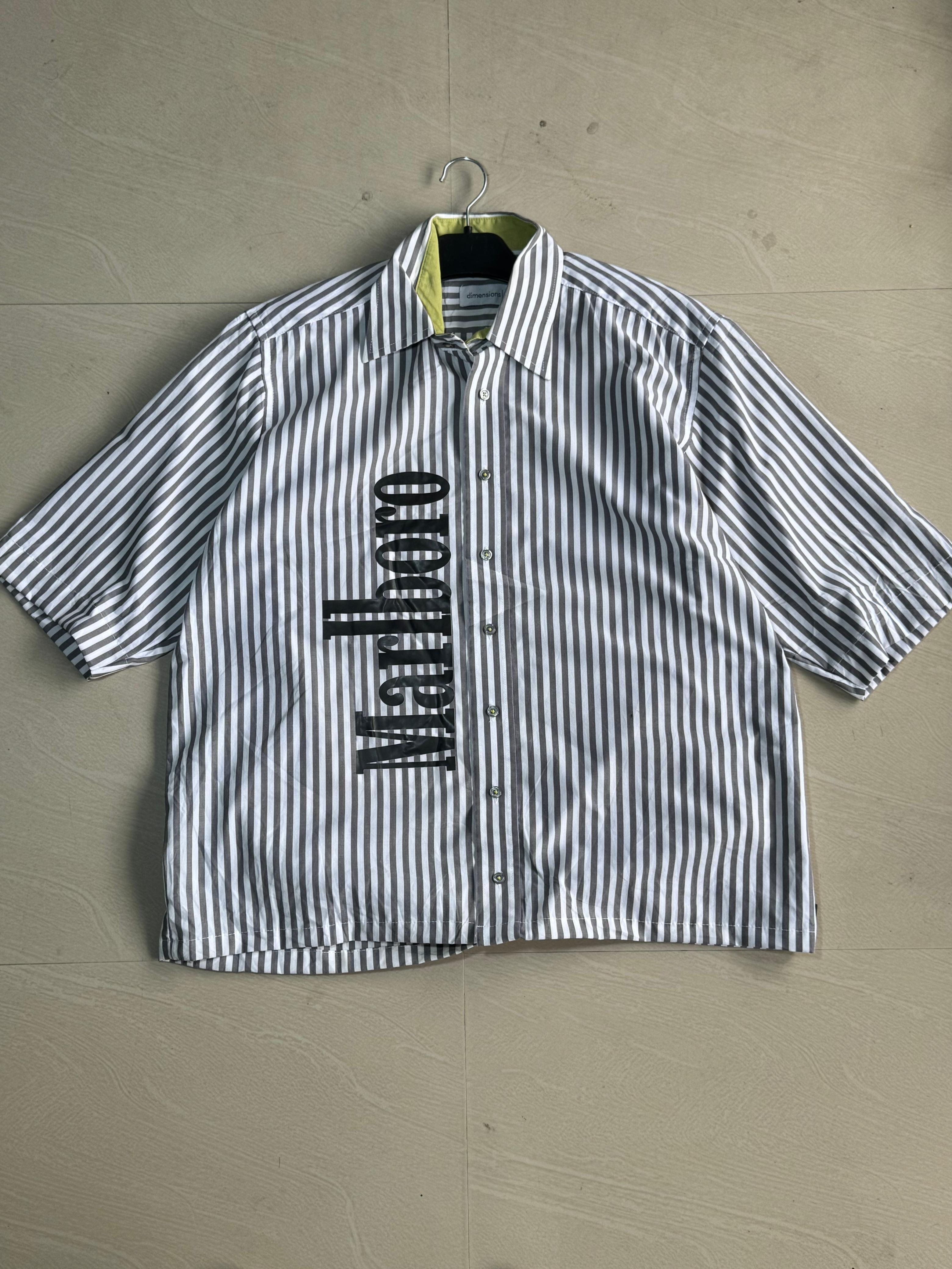 Oversized Boxy Vertical Stripe Casual Half Sleeve Shirt