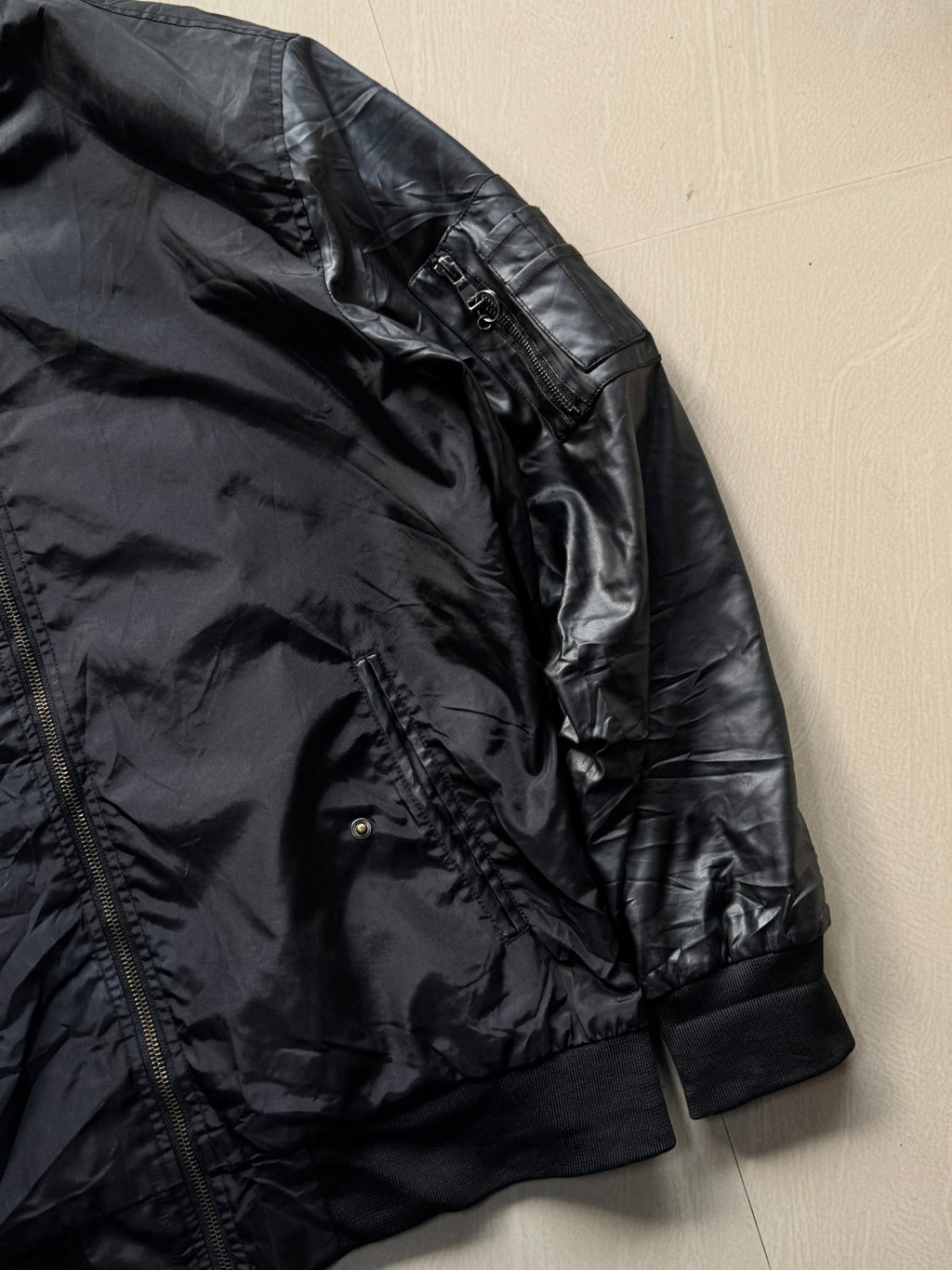 Premium Black Utility Bomber Jacket | Lightweight Zip-Up Casual Jacket
