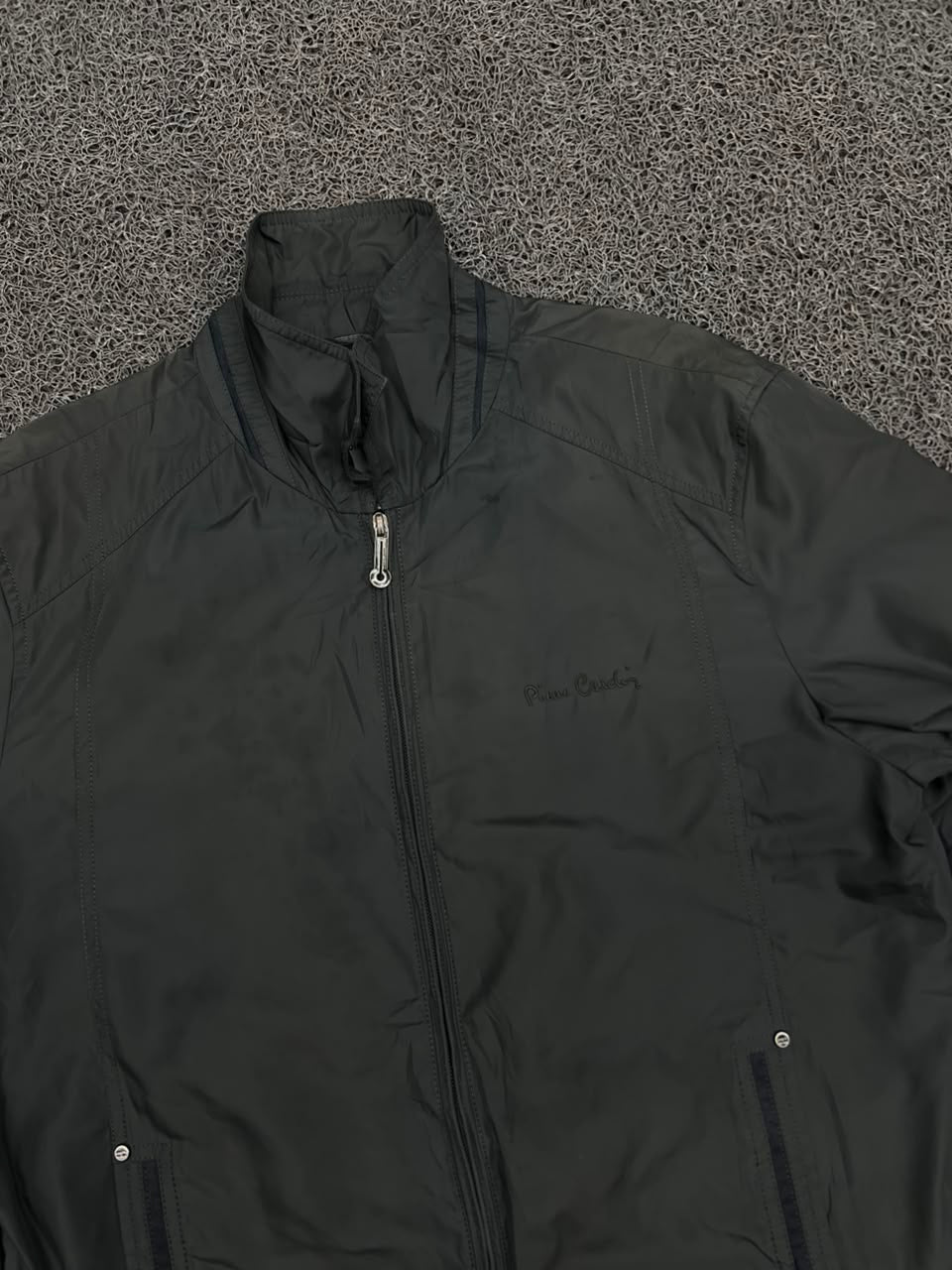 Pierre Cardin Black Lightweight Full-Zip Stand Collar Jacket
