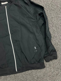 Men’s Black Lightweight Bomber Jacket with Front Zip Closure ⚠️ Small Stains