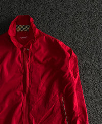 Red Lightweight Full-Zip Windbreaker Jacket with Pockets