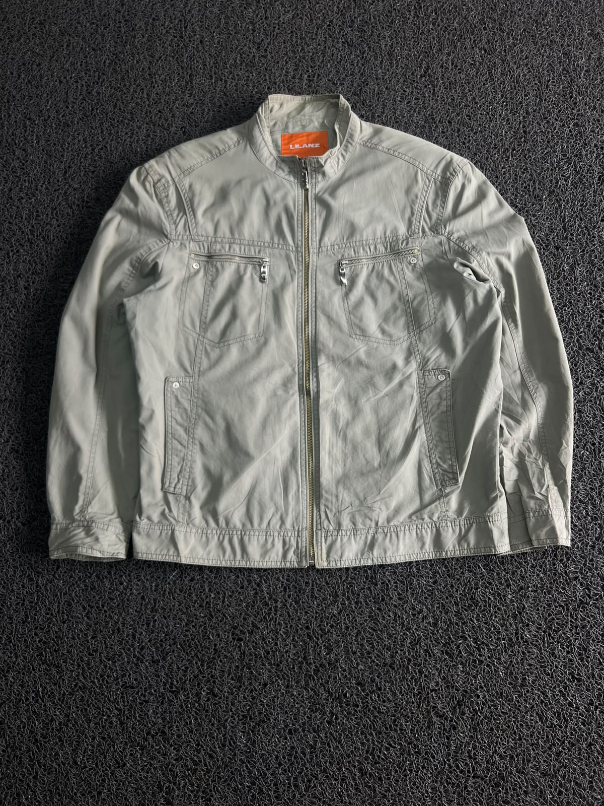 Full Zip Utility Jacket – Casual Lightweight Stand Collar Coat ⚠️ Small Stain