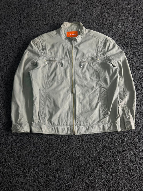 Full Zip Utility Jacket – Casual Lightweight Stand Collar Coat ⚠️ Small Stain