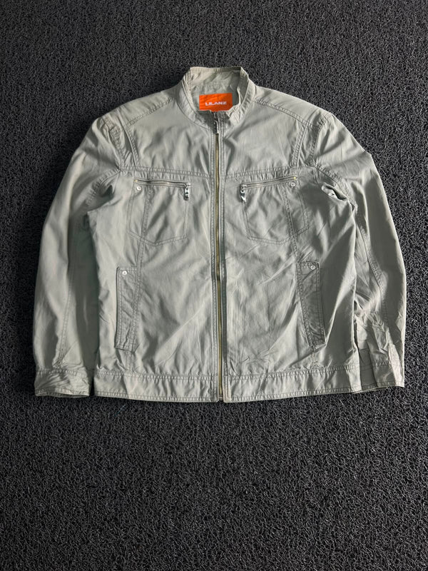 Full Zip Utility Jacket – Casual Lightweight Stand Collar Coat ⚠️ Small Stain