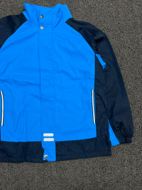 Men’s Blue & Navy Colorblock Hooded Windbreaker Jacket