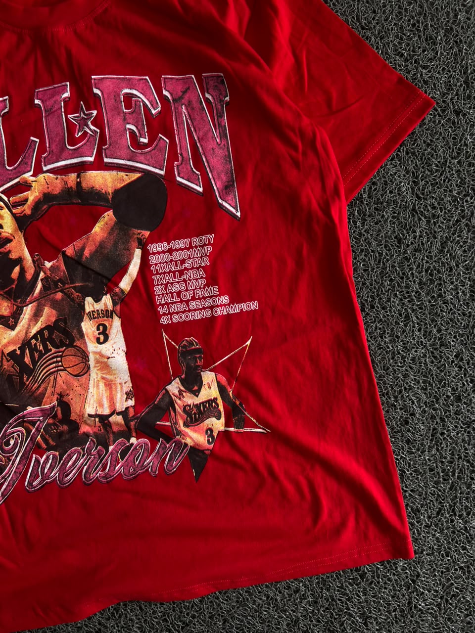 Allen Iverson Basketball Graphic Red T-Shirt