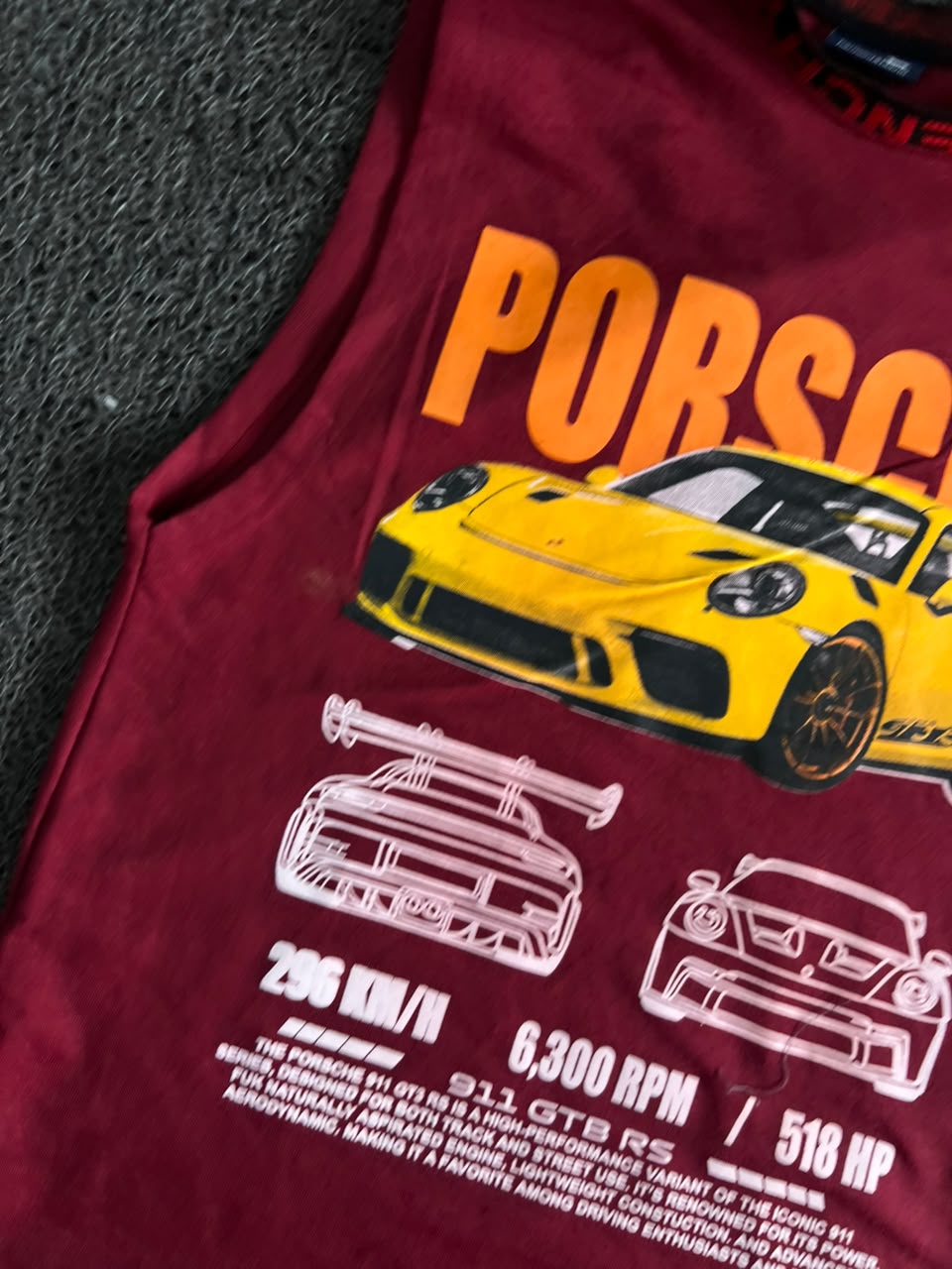 Porsche 911 GT3 RS Graphic Sleeveless Muscle Tee