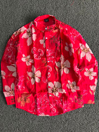 Floral Button-Up Shirt – Long Sleeve Tropical Casual Shirt