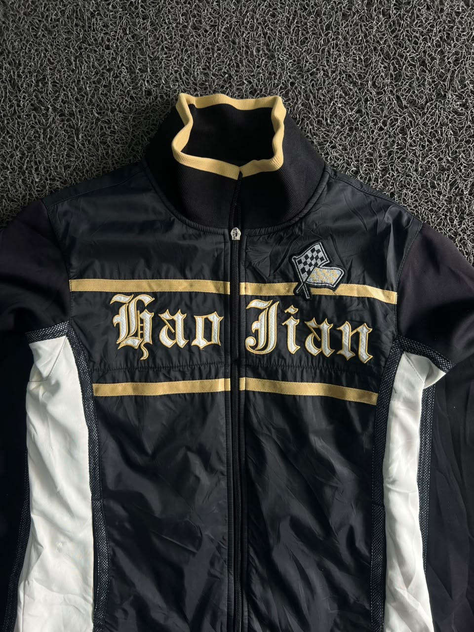 Hao Jian Black & Gold Full Zip Track Jacket