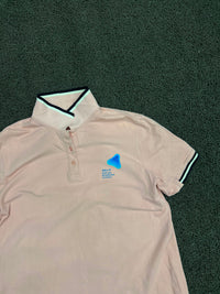 Men’s Beige Polo T-Shirt with Contrast Striped Collar & Cuffs